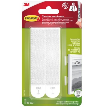 3M COMMAND RZEPY DO WIESZANIA CIĘŻKICH OBRAZÓW XL 4KPL 9KG _ 17217FESIP