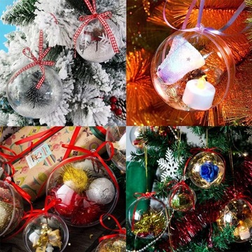 15шт прозрачные шарики с наполнителем Новогодние украшения SI