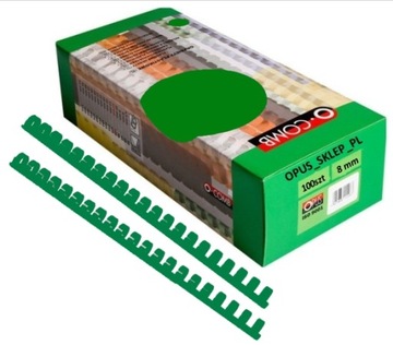 Гребни для переплета Opus O.Comb Super 8 мм, упаковка 100 шт Зеленый
