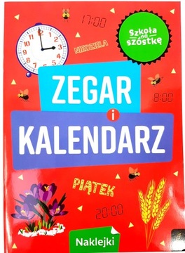 ZEGAR KALENDARZ GODZINY KSIĄŻKA DZIECI ĆWICZENIA