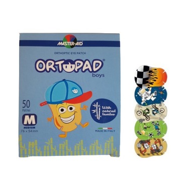 ORTOPAD Boy duży wzór Plastry na oko zez MEDIUM 50 szt dla chłopca