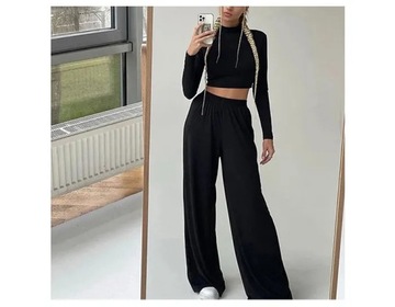 Women Loose Pantsuits Sexy Fitness Suit Cropped To