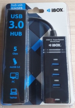 Концентратор IBOX USB 3.0 ЧЕРНЫЙ 4 ПОРТА IUH3FB (4x USB 3.0