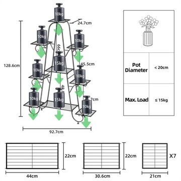 Металлическая подставка для цветов Подставка для цветов на 9 горшков