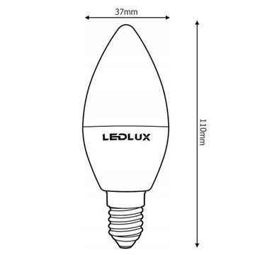 6 светодиодных лампочек E14 12 Вт = 100 Вт SMD 3000K теплая Premium LEDLUX не мигает