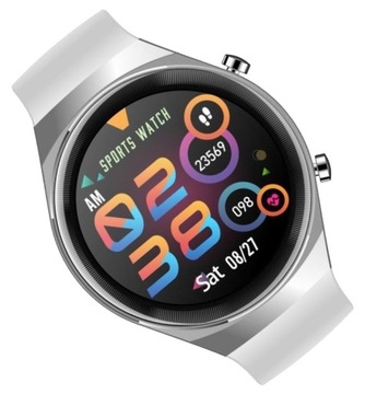 Smartwatch na białym pasku silikonowym Rubicon RNCE68 Bluetooth-Call