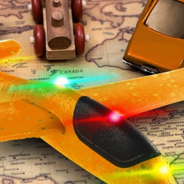 БОЛЬШОЙ ПЛАНЕР ИЗ ПЕНОСТРОЕНИЯ СВЕТОДИОДНЫЕ ФАРЫ FOAM JET DART