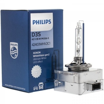 Żarnik D3S PHILIPS Xenon WhiteVision 42V 35W 5000K + Alkotest jednorazowy