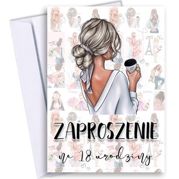 ZAPROSZENIA NA 18 URODZINY OSIEMNASTKĘ KOPERTA DZIEWCZYNKA 147