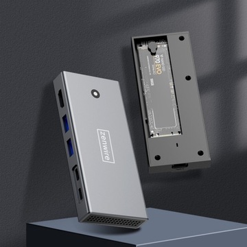 Корпус HUB Карманный твердотельный накопитель M2 NVME PCIe SATA USB-C 3.2 Адаптер HDMI M.2