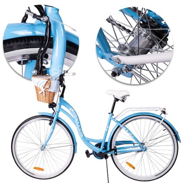 ЖЕНСКИЙ ГОРОДСКОЙ ВЕЛОСИПЕД 28-ДЮЙМОВАЯ РАМА НОГИ РАМА 18-ДЮЙМОВАЯ ЖЕНСКАЯ ПЛЕТЕНАЯ КОРЗИНА