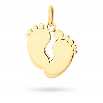 ЗОЛОТЫЕ НОЖКИ КУЛОН НОЖКИ ДЛЯ МАТЕРИ 585 ГРАВИРОВКА