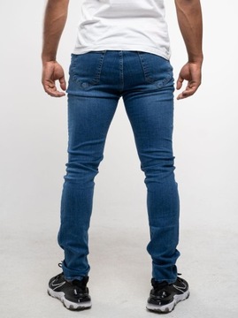 Spodnie JEANSOWE CROLL MUSTACHE SLIM Niebieskie 31