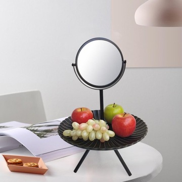 Настольное косметическое зеркало с деревянным ящиком, черное