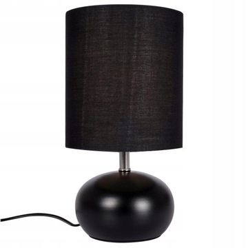 Lampa stołowa z abażurem klosz czarna podstawka