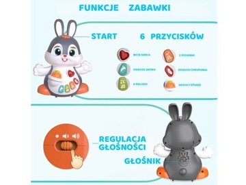 Interaktywny Tańczący Królik zabawka do raczkowania dla dziecka