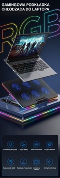 ОХЛАЖДАЮЩАЯ ПОДСТАВКА ДЛЯ НОУТБУКА 12–16 ДЮЙМОВ RGB LED