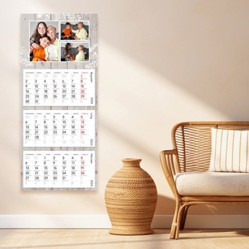 Настенный календарь из трех частей 2024 Фотокалендарь ВАШИ ФОТО