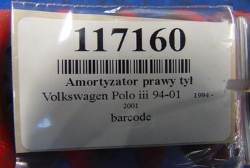 VOLKSWAGEN POLO III TLUMIČ PRAVÝ ZADNÍ