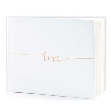 Księga Gości Weselnych BIAŁA napis ZŁOTY GUEST