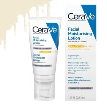 CeraVe NAWILŻAJĄCY KREM DO TWARZY NA DZIEŃ SPF 50 52ml