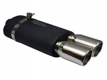 TŁUMIK WM SKOS PODWÓJNY 2x80mm KOŃCÓWKA NIERDZEWKA