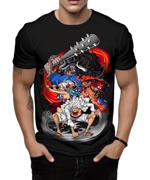 Koszulka męska czarna z nadrukiem ,,ANIME ONE PIECE
