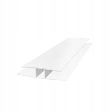 H-profil łączący 2000mm, poliwęglan opal 10mm