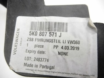 DRŽÁK NÁRAZNÍKU LEVÝ PŘEDNÍ VOLKSWAGEN GOLF OE 5K0807571J