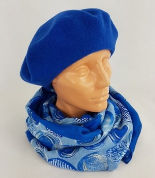 174 BERET FEZKO NIEBIESKI rozm. 11,5'' duży