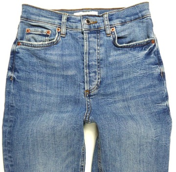ZARA spodnie damskie jeans proste STRAIGH wysoki stan przetarcia 34/36