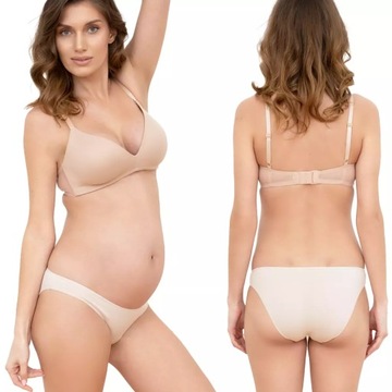 MAMA MINI Трусики для беременных ЖЕНСКИЕ ХЛОПКОВЫЕ ТРУСИКИ ПОД ЖИВОТ, БЕЖЕВЫЕ, XL