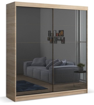 SZAFA ROSSI 100 x 205 DĄB SONOMA LACOBEL CZARNY