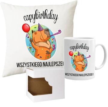 Kubek + Poduszka KAPIBARA na URODZINY Capybirthday