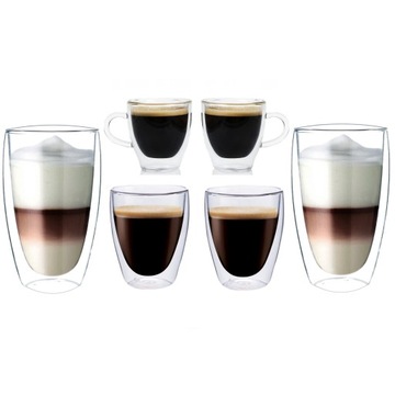 NOWOCZESNE FILIŻANKI TERMICZNE KAWY CAFE LATTE COFFEE ESPRESSO LATE 6 SZTUK