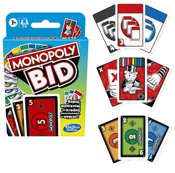 Gra planszowa MONOPOLY BID HASBRO wersja polska rodzinna karciana do 5 osób