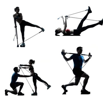 Упражнение со штангой Эспандеры Pilates Yoga Fit