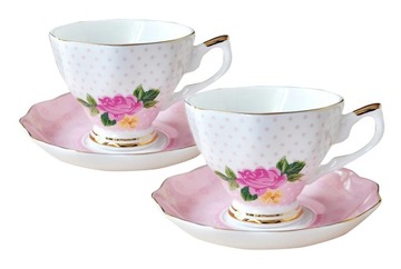 FILIŻANKA CIENKA PORCELANA RÓŻOWA RÓŻA 220 ML BONE CHINA NA PREZENT