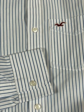 Hollister koszula męska paski długi rękaw logo S M
