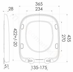 Сиденье для унитаза с плавным закрыванием для Koło Style L20112, штифт