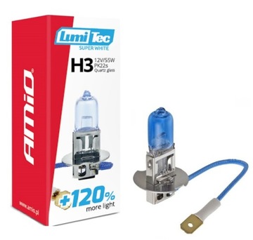 Żarówka halogenowa H3 super white 12V 55W Amio