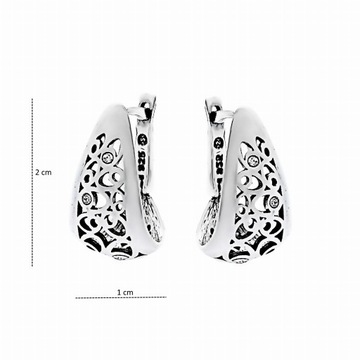 Kolczyki srebrne z cyrkoniami ażurowe pr 925