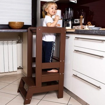 КУХОННЫЙ ПОМОЩНИК КУХОННЫЙ ПОМОЩНИК ДЕТСКИЙ КУХОННАЯ ПОДСТАВКА КОРИЧНЕВАЯ ДЛЯ ДЕТЕЙ