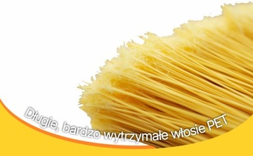 Садовая метла SUNNY с палкой, длинная и жесткая щетина облегчает уборку.