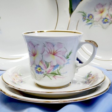 068 SERWIS KAWOWY 1/3 Lilia KAMELIA CHODZIEŻ MALCER PORCELANA