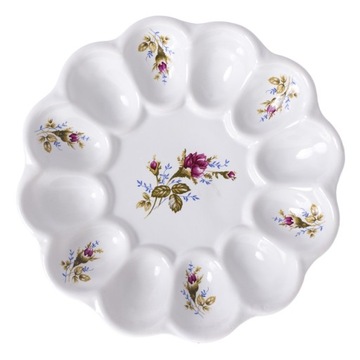 TALERZ PÓŁMISEK do JAJEK JAJ na JAJKA Podstawka Porcelana WIELKANOC 12 jaj