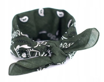 Bandana Bandanka Apaszka Chusta na Głowę Rękę Damska Męska Bawełniana Khaki