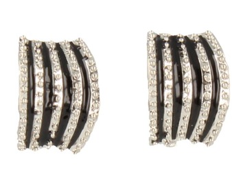 Женские зажимы для ушей, серебристый и черный.