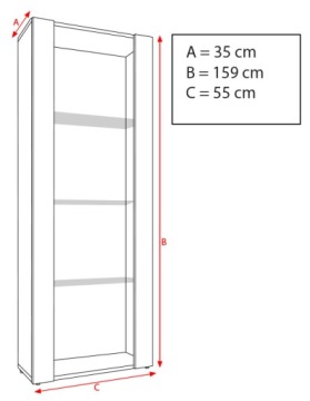 Витрина, шкаф, светодиодные полки, белый