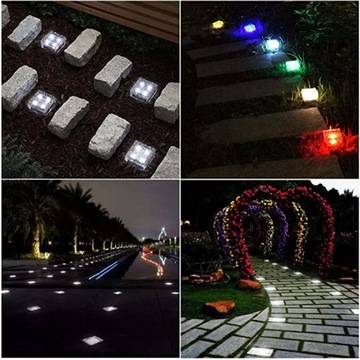 Lampa SOLARNA LED kolory 4 SZTUKI KOSTKA